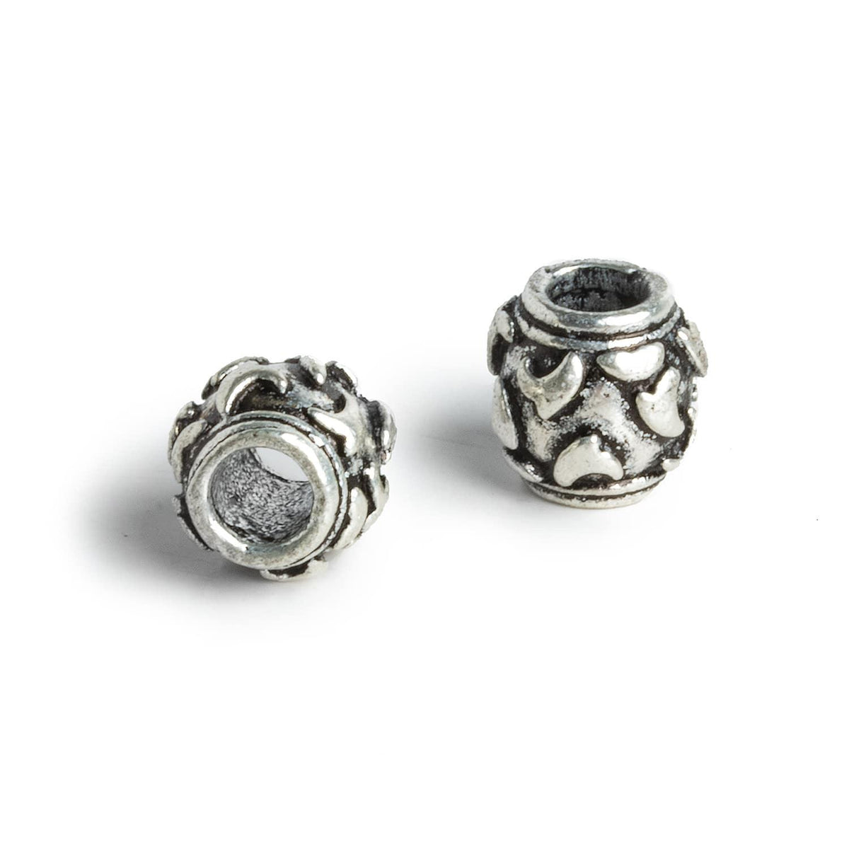 12mm Silver Plated Copper Large Hole Beads Set of 2 – The Bead Traders