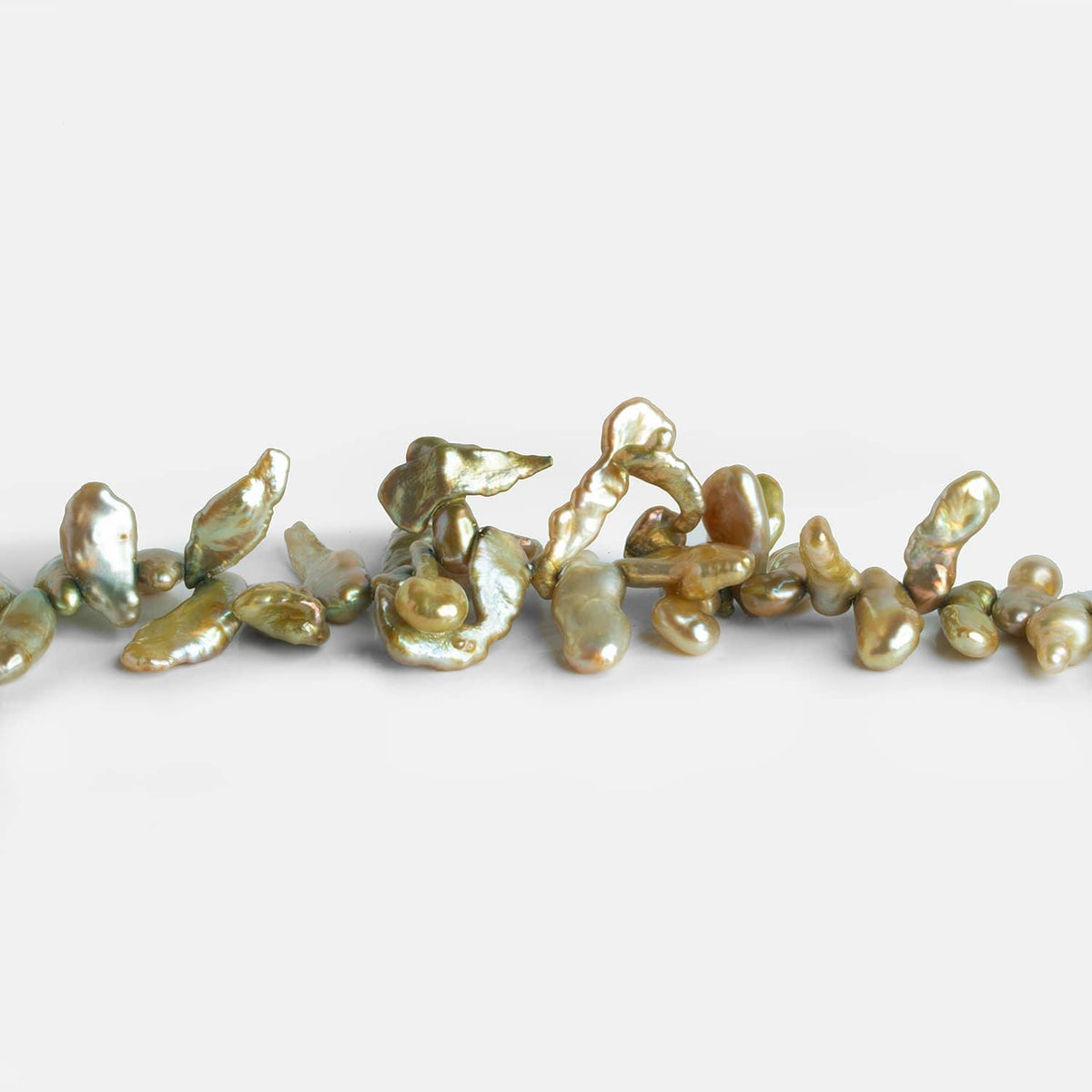 Yellow Green Keshi Pearls 14 inch 100 beads – The Bead Traders