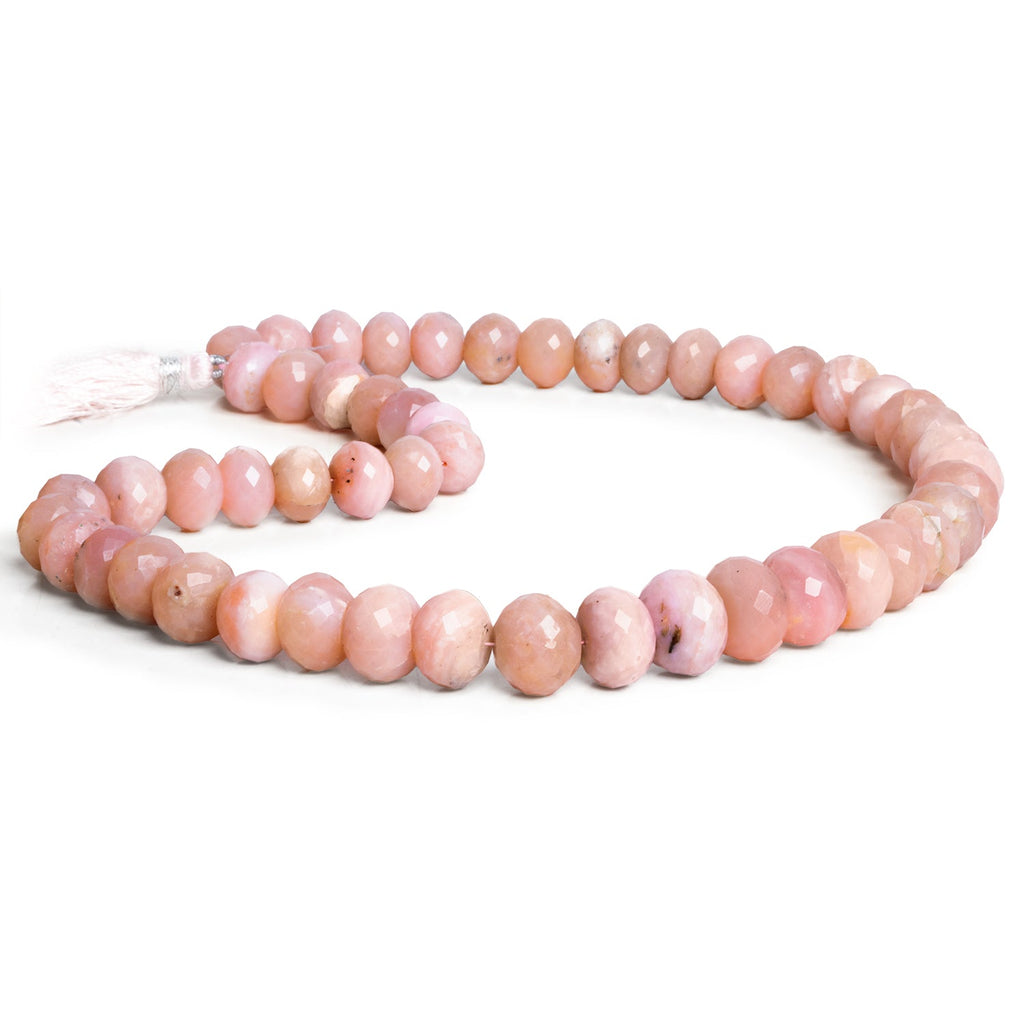 10 - 14mm Pink Peruvian Opal Faceted Rondelles 17 inch 50 beads - The Bead Traders