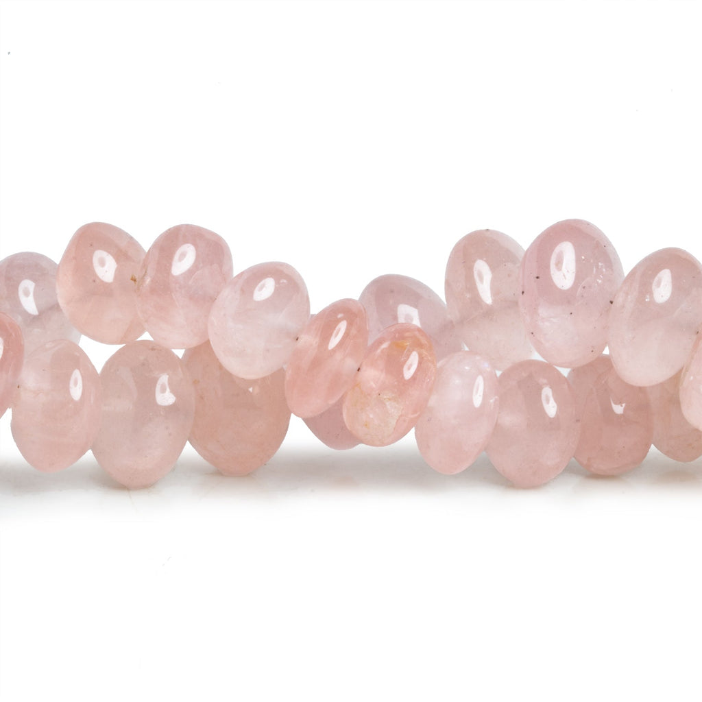 10 - 15mm Rose Quartz Plain Rondelles 10 inch 32 beads - The Bead Traders