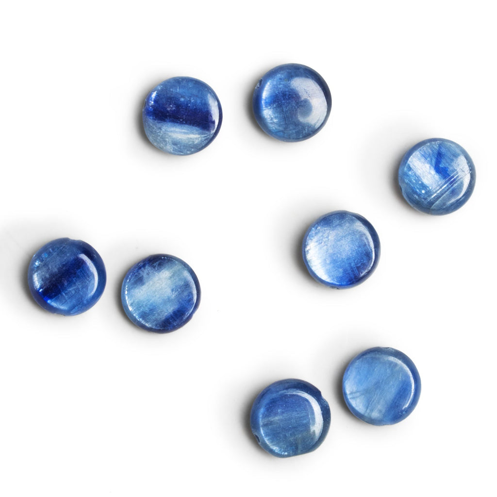 10mm Ceylon Blue Kyanite Plain Coins - Set of 2 - The Bead Traders