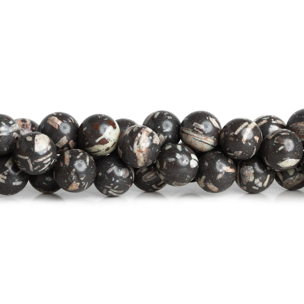 10mm Chocolate Marbled Agate Plain Rounds 15 inch 37 beads - The Bead Traders