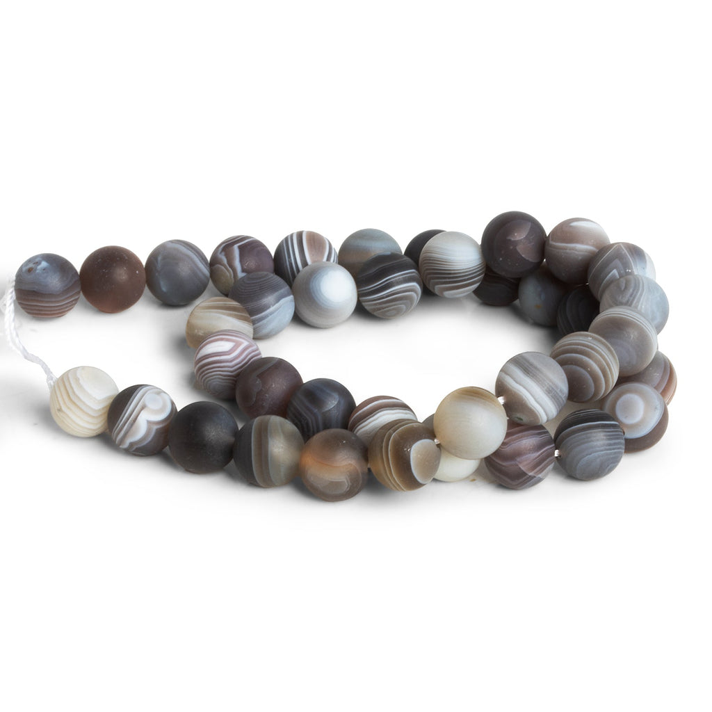 10mm Matte Botswana Agate Plain Rounds 15 inch 34 beads - The Bead Traders