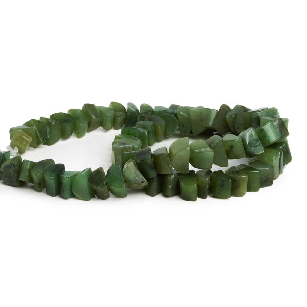 10x5mm Nephrite Jade Plain Half Moons 16 inch 65 beads - The Bead Traders