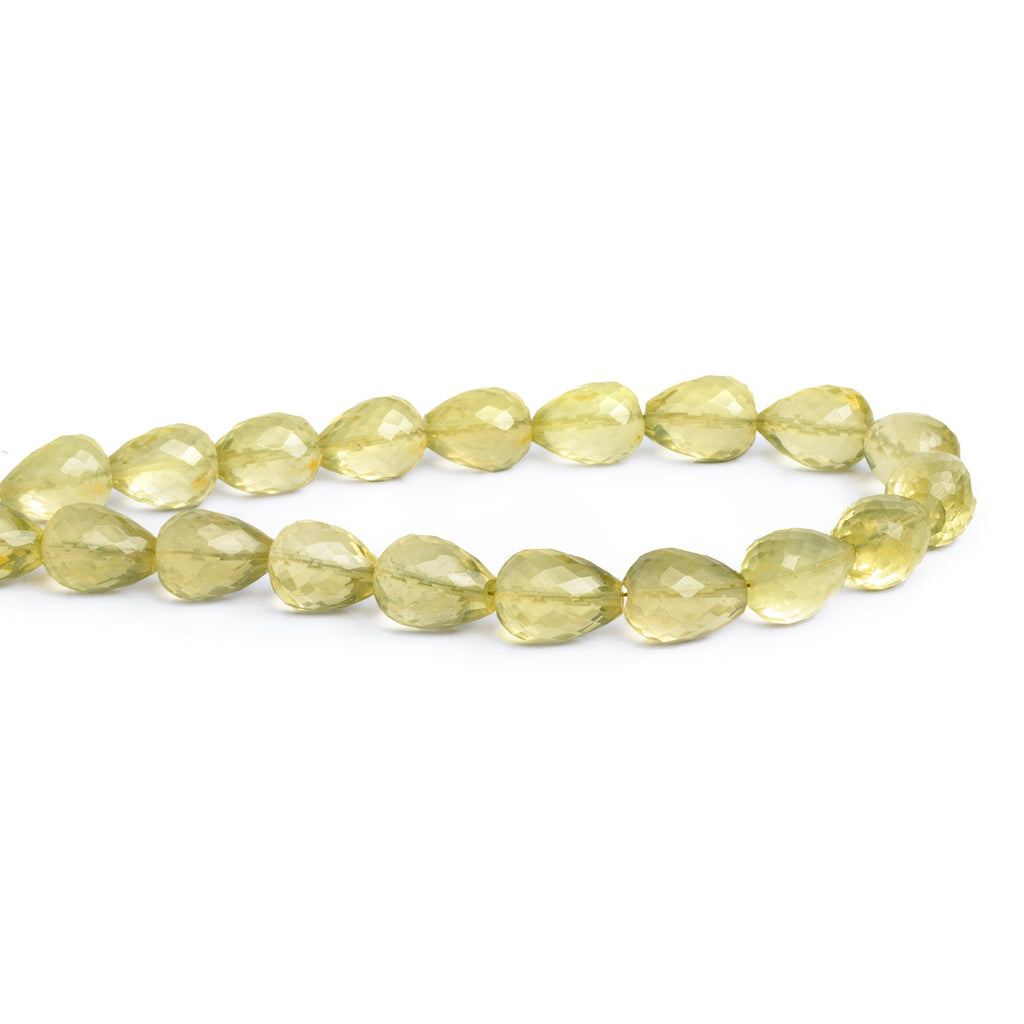 10x7mm Lemon Quartz Faceted Teardrops 7.5 inch 18 beads - The Bead Traders