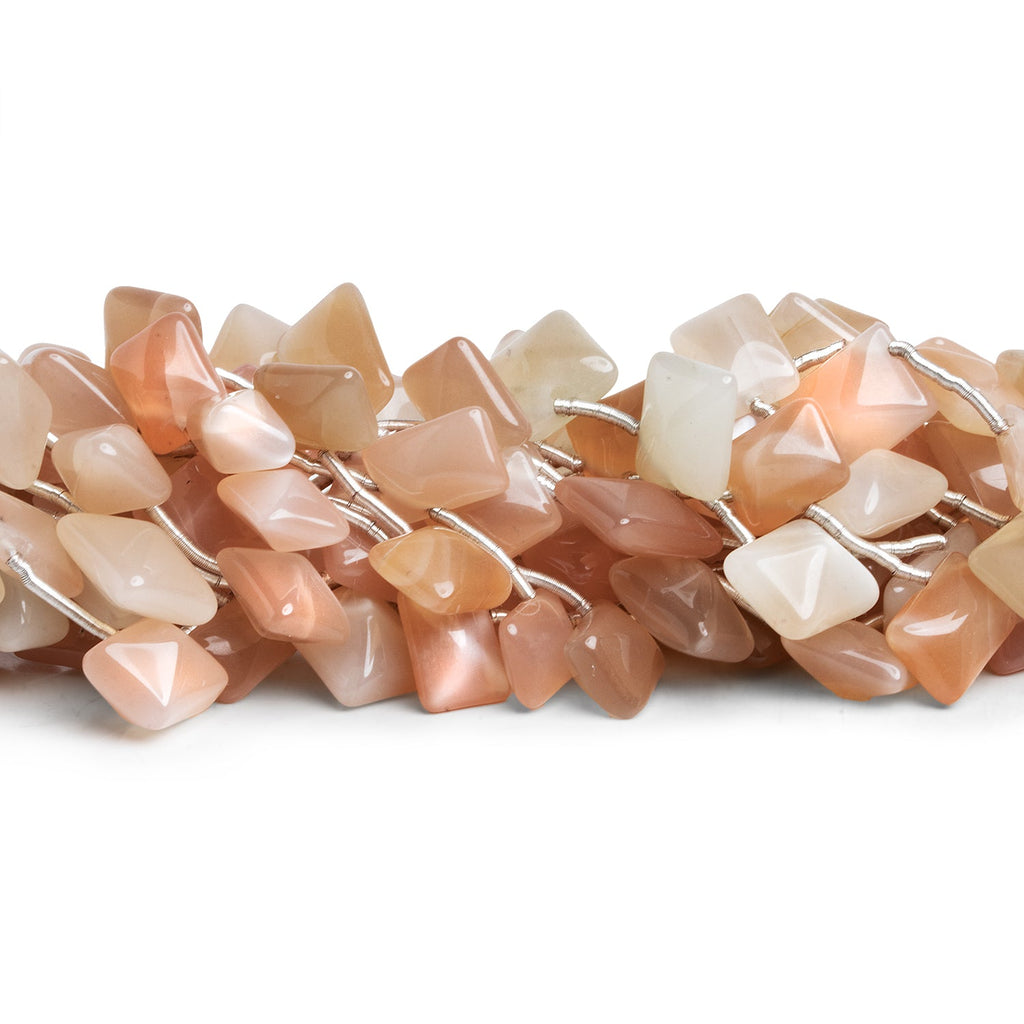 10x8mm Light Peach Moonstone Cushions 10 inch 18 beads - The Bead Traders