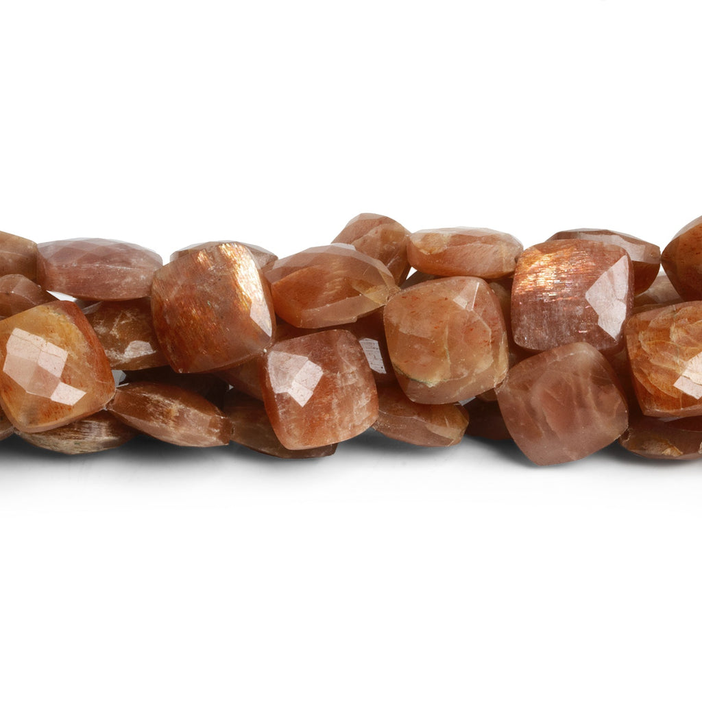 11 - 13mm Sunstone Corner Drilled Pillows 8 inch 13 beads - The Bead Traders