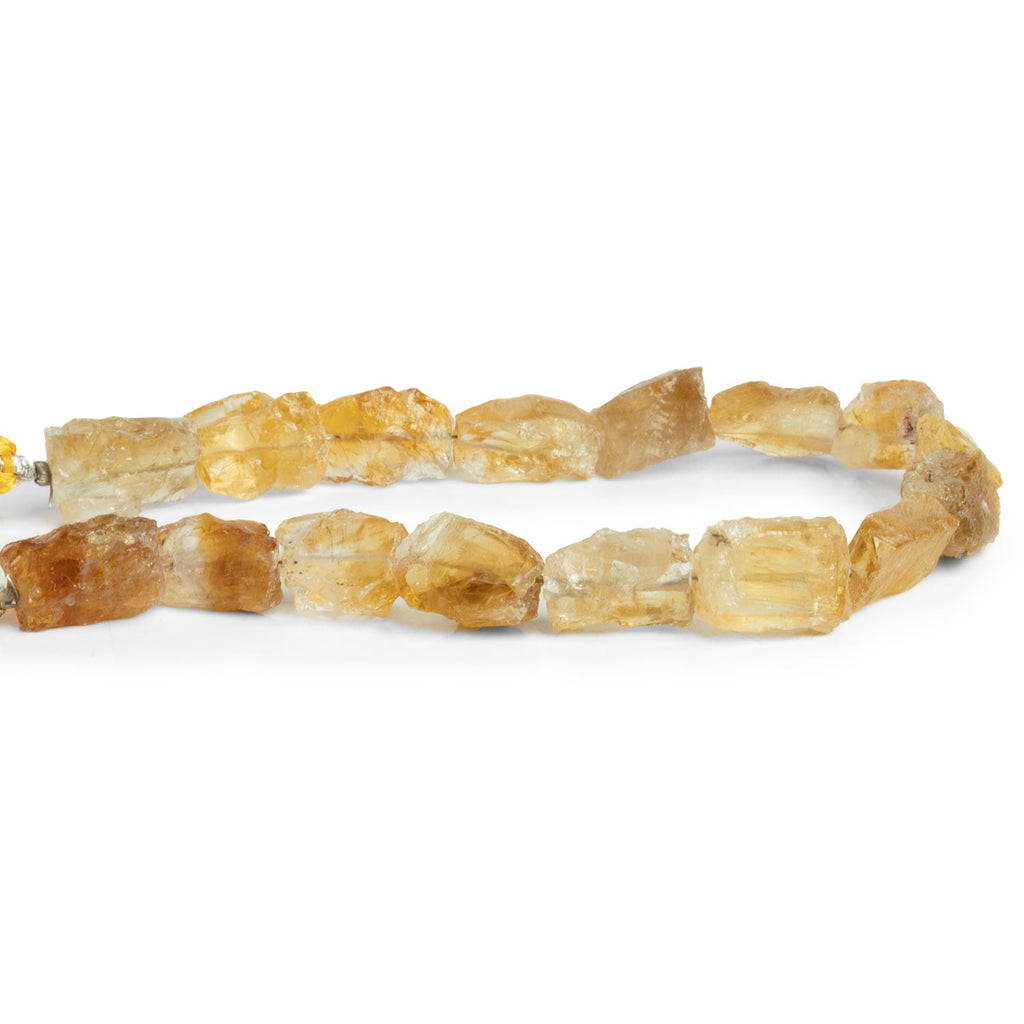 11x10mm Citrine Hammer Faceted Rectangles 7.5 inch 15 beads - The Bead Traders