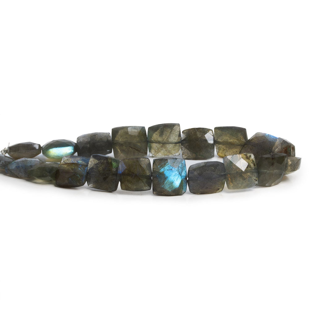 11x10mm Labradorite Faceted Cushions 8 inch 18 beads - The Bead Traders