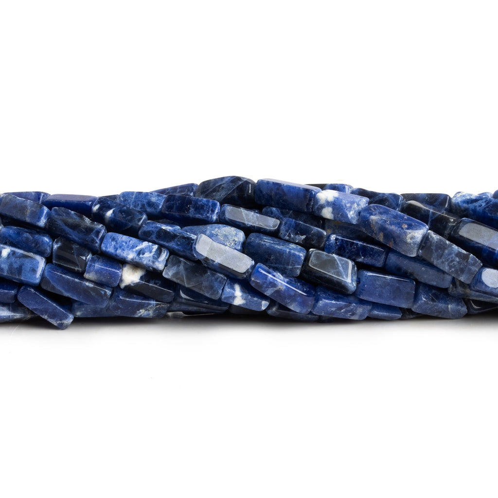 11x5mm Dark Sodalite Handcut Rectangles 14 inch 31 beads - The Bead Traders