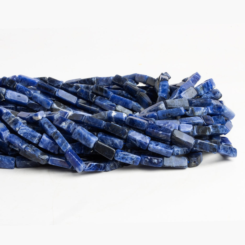 11x5mm Dark Sodalite Handcut Rectangles 14 inch 31 beads - The Bead Traders