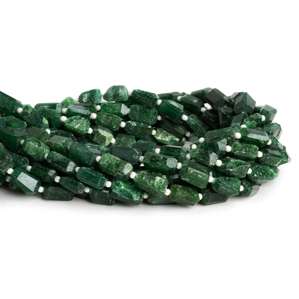 11x6mm Green Aventurine Faceted Nuggets 12 inch 28 beads - The Bead Traders