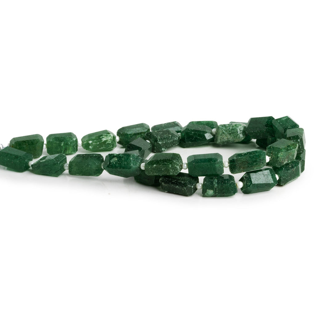 11x6mm Green Aventurine Faceted Nuggets 12 inch 28 beads - The Bead Traders