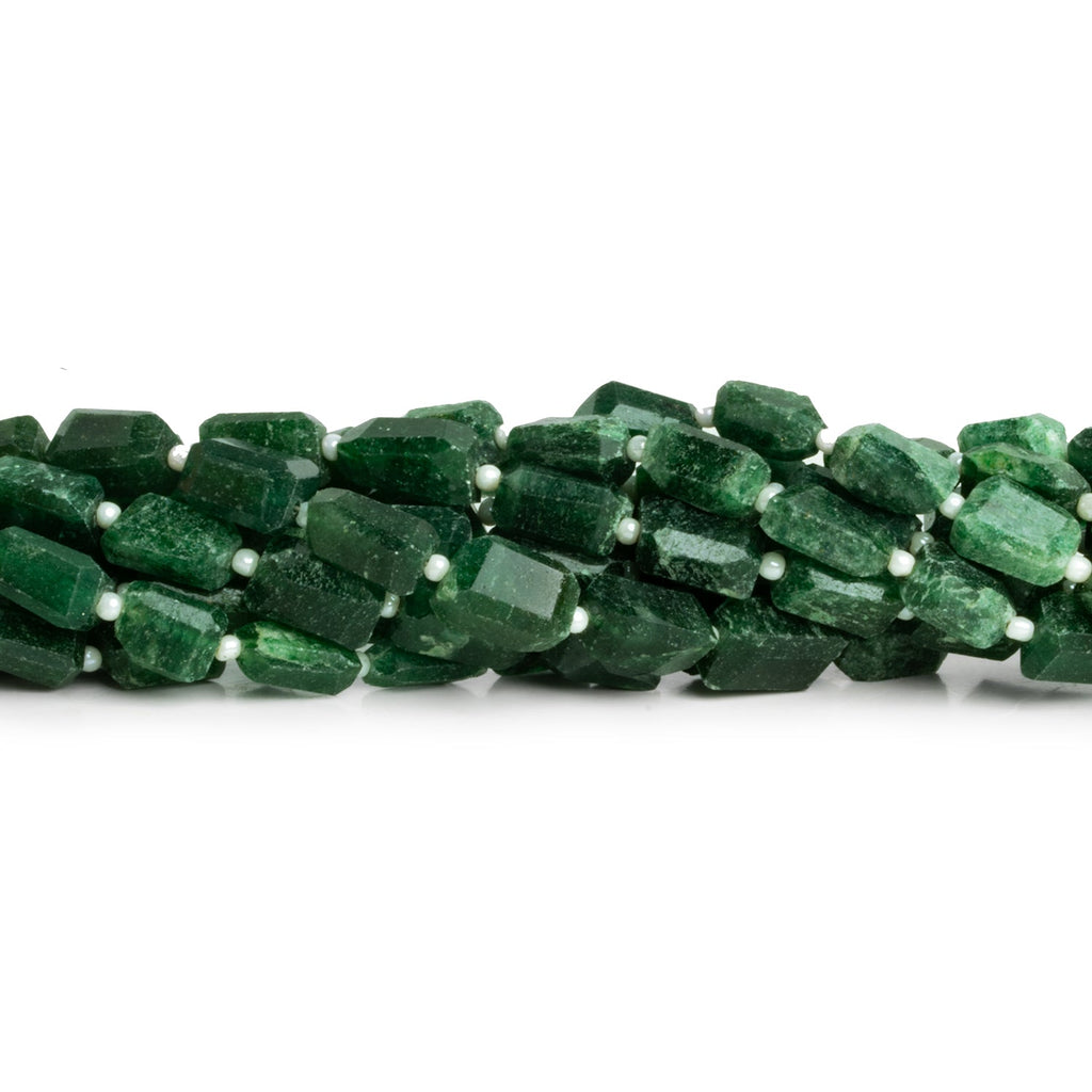 11x6mm Green Aventurine Faceted Nuggets 12 inch 28 beads - The Bead Traders