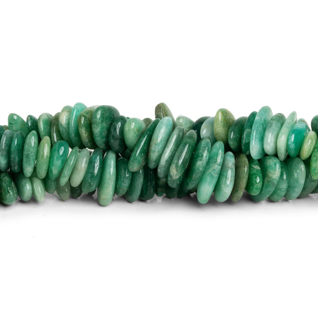 11x8mm Green Aventurine Long Chips 7.5 inch 58 beads - The Bead Traders