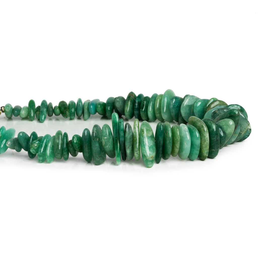 11x8mm Green Aventurine Long Chips 7.5 inch 58 beads - The Bead Traders