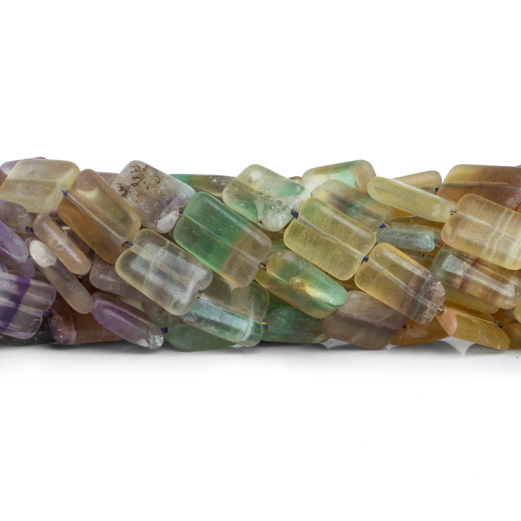 11x8mm Multicolor Fluorite Plain Rectangles 14 inch 33 beads - The Bead Traders