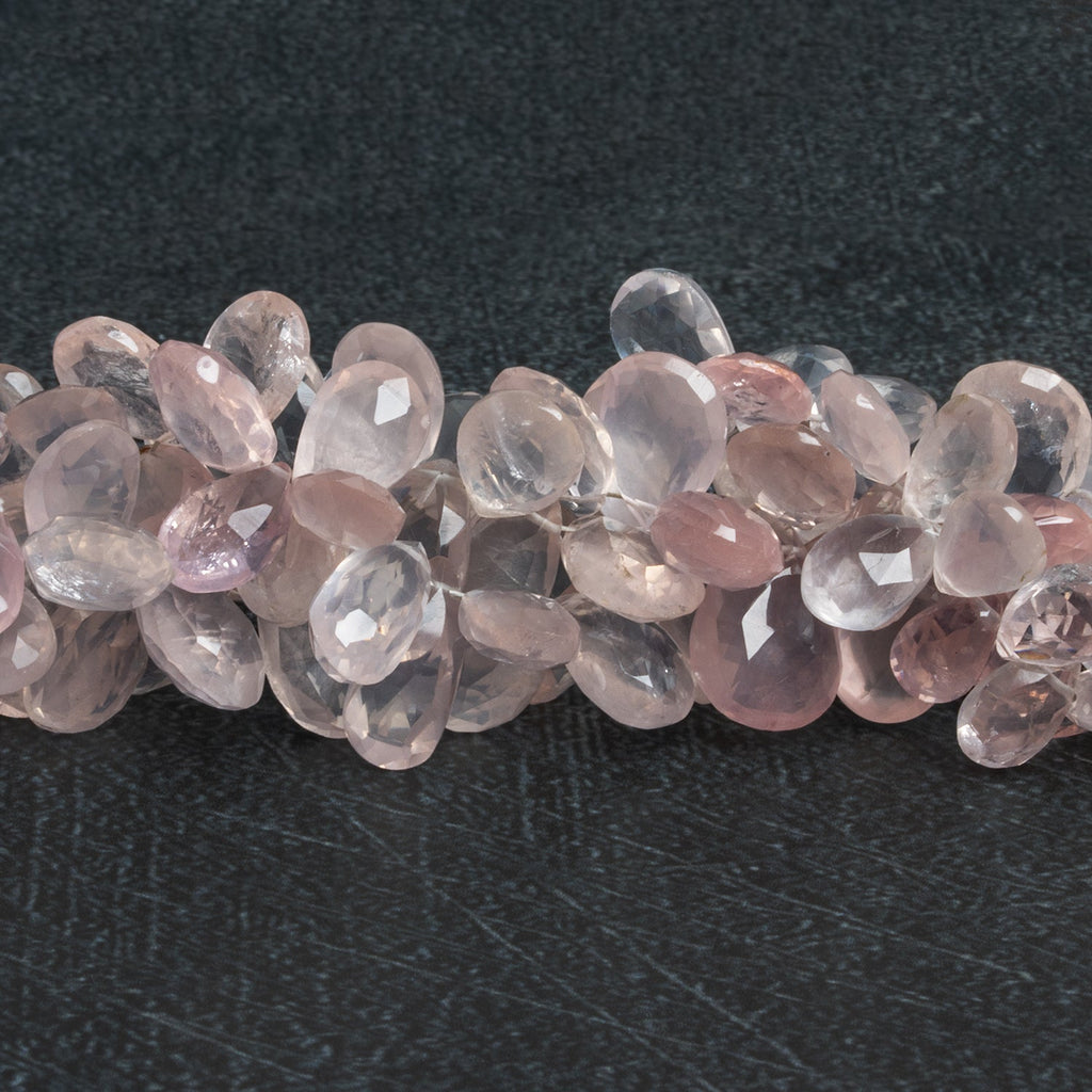 11x8mm Rose Quartz Faceted Pears 8 inch 45 beads - The Bead Traders