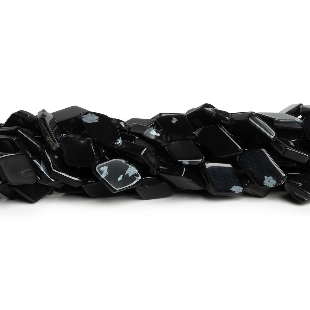 11x8mm Snowflake Obsidian Plain Kites 14 inch 28 beads - The Bead Traders