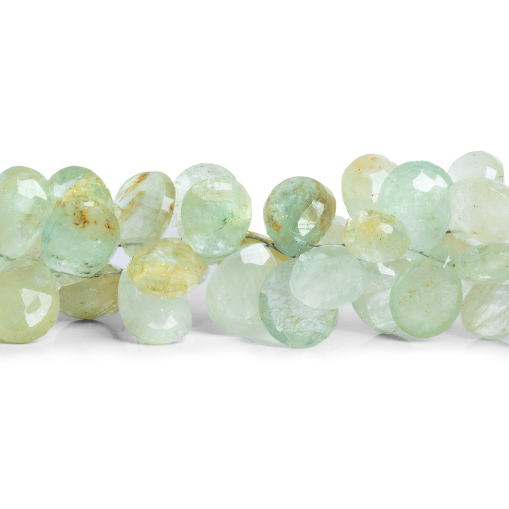 11x9mm Aquamarine Faceted Pears 8 inch 47 beads - The Bead Traders