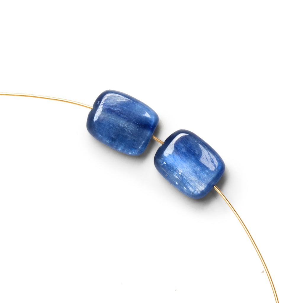 11x9mm Ceylon Blue Kyanite Plain Squares - Set of 2 - The Bead Traders