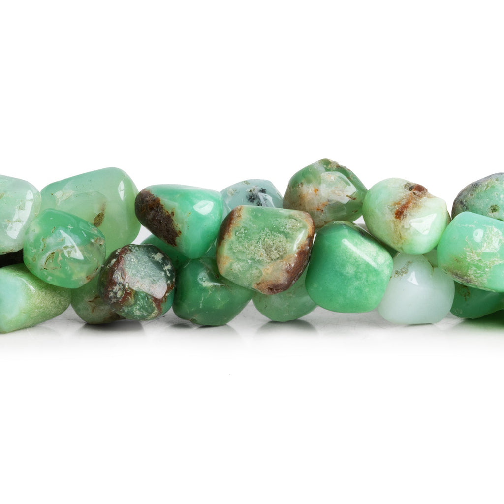 12x10mm Chrysoprase Hand Polished Nuggets 7.5 inch 15 beads - The Bead Traders