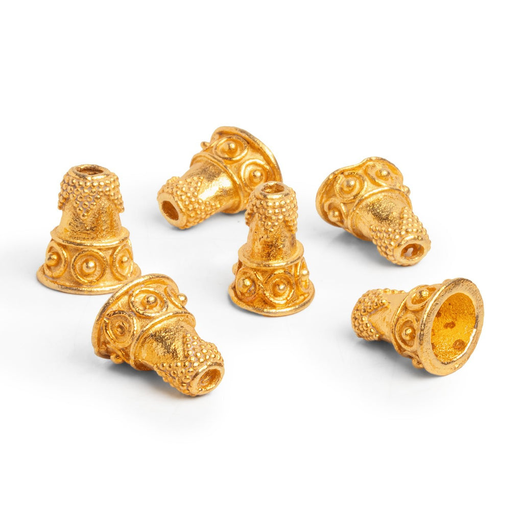 12x11mm Gold Plated Copper Cone Bead Cap 2 Beads - The Bead Traders