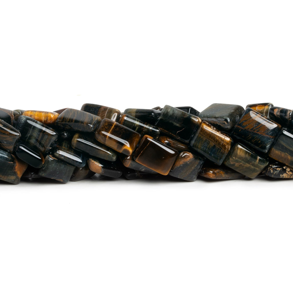 12x8mm Dark Tiger's Eye Plain Rectangle 12 inch 24 beads - The Bead Traders