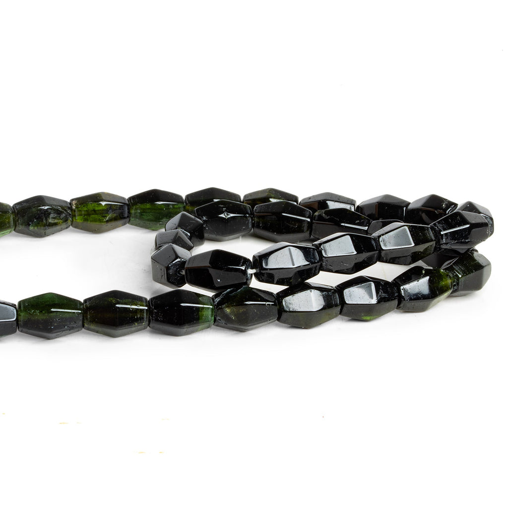 12x8mm Dark Tourmaline Plain Bicones 16 inch 33 beads - The Bead Traders