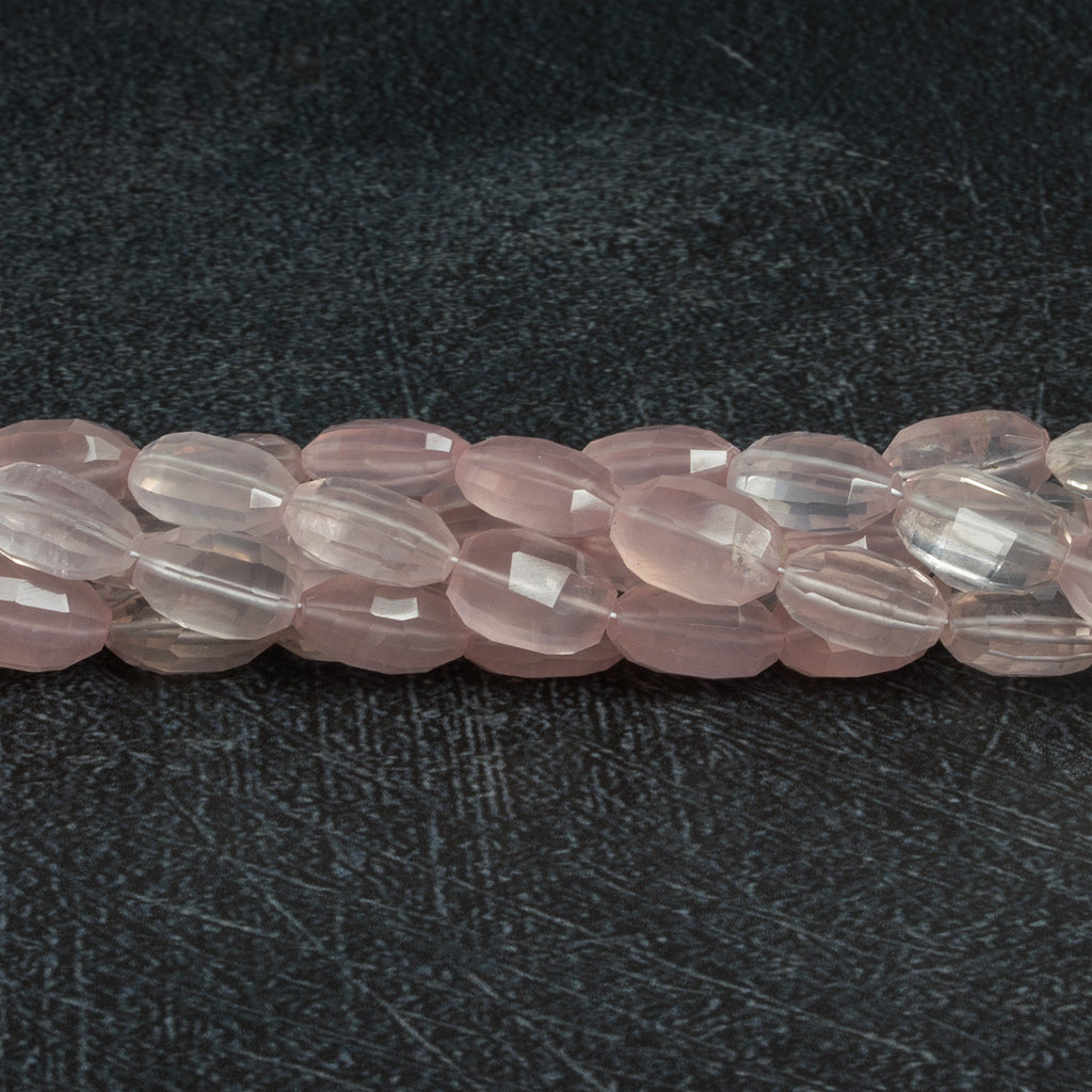 12x8mm Rose Quartz Faceted Ovals 7.5 inch 16 beads - The Bead Traders