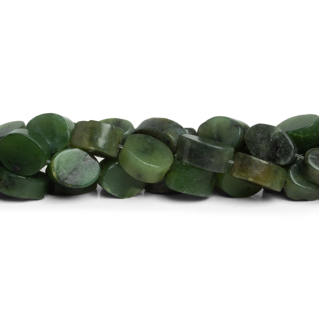 12x9mm Nephrite Jade Plain Ovals 16 inch 30 beads - The Bead Traders