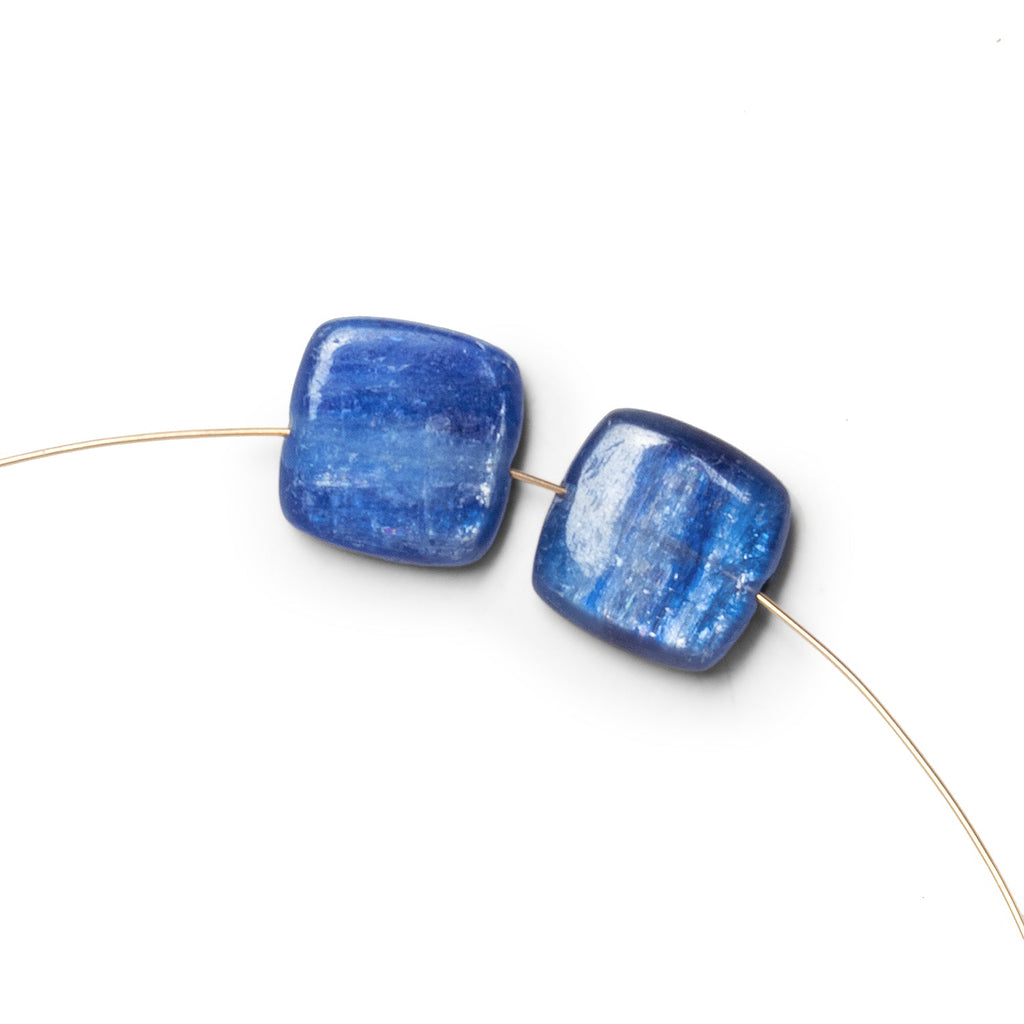 13mm Ceylon Blue Kyanite Plain Squares - Set of 2 - The Bead Traders