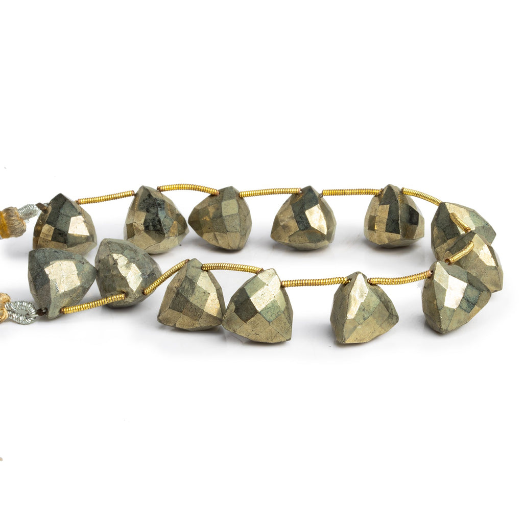 13mm Pyrite Top Drilled Trillion 8 inch 13 beads - The Bead Traders