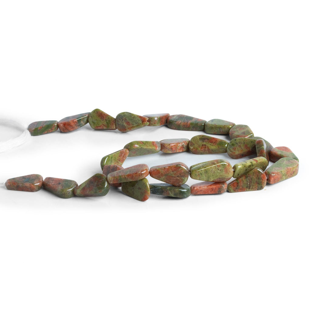 13x7mm Unakite Handcut Pear 13 inch 25 beads - The Bead Traders