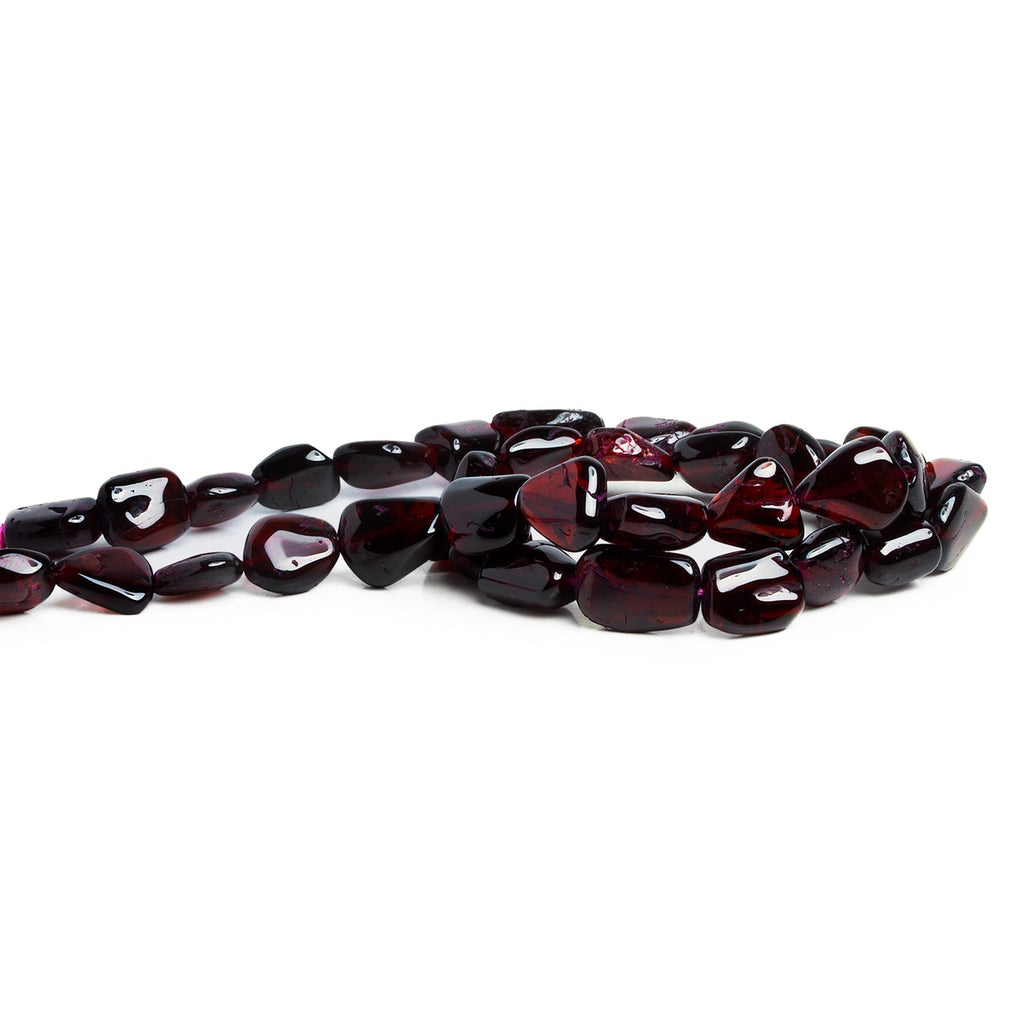 13x9mm Garnet Plain Nuggets 17 inch 34 beads - The Bead Traders