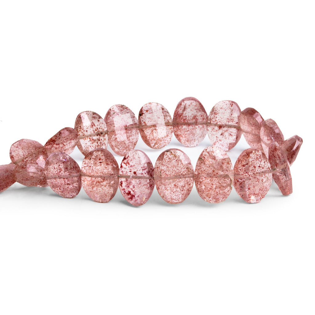 13x9mm Strawberry Quartz Faceted Cushion 6.5 inch 19 beads - The Bead Traders