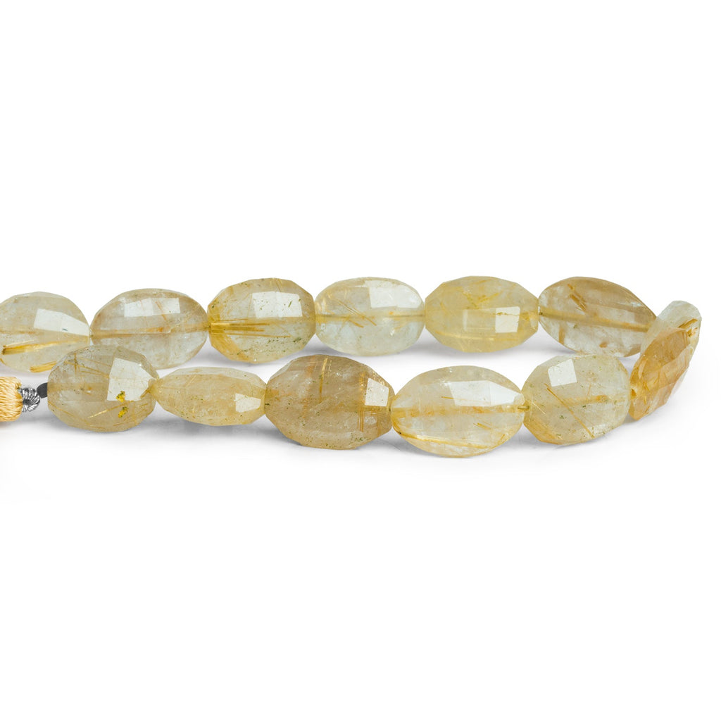 14x10mm Rutilated Quartz Faceted Ovals 7.5 inch 13 beads - The Bead Traders