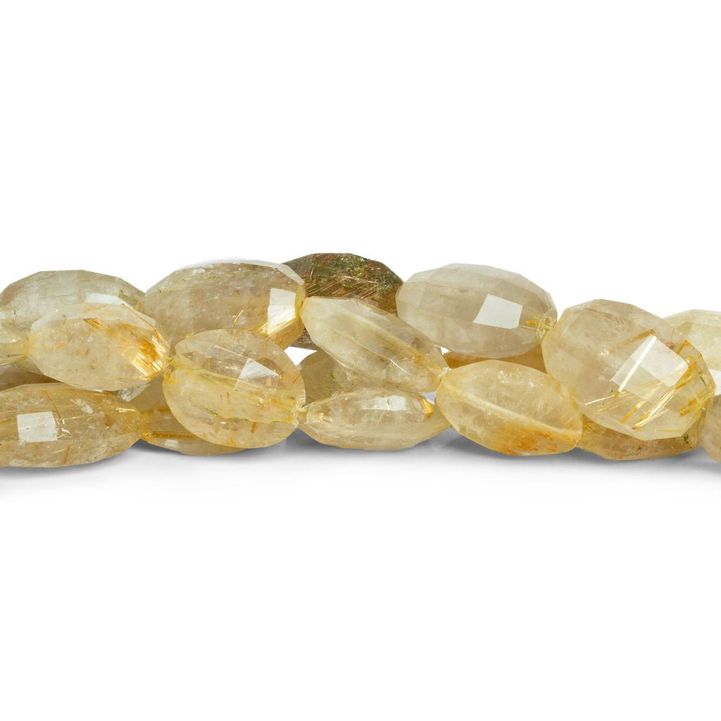 14x10mm Rutilated Quartz Faceted Ovals 7.5 inch 13 beads - The Bead Traders