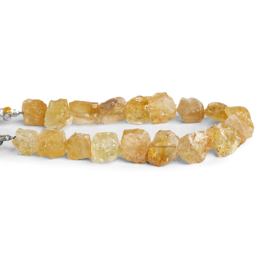 14x13mm Citrine Hammer Faceted Squares 8 inch 15 beads - The Bead Traders