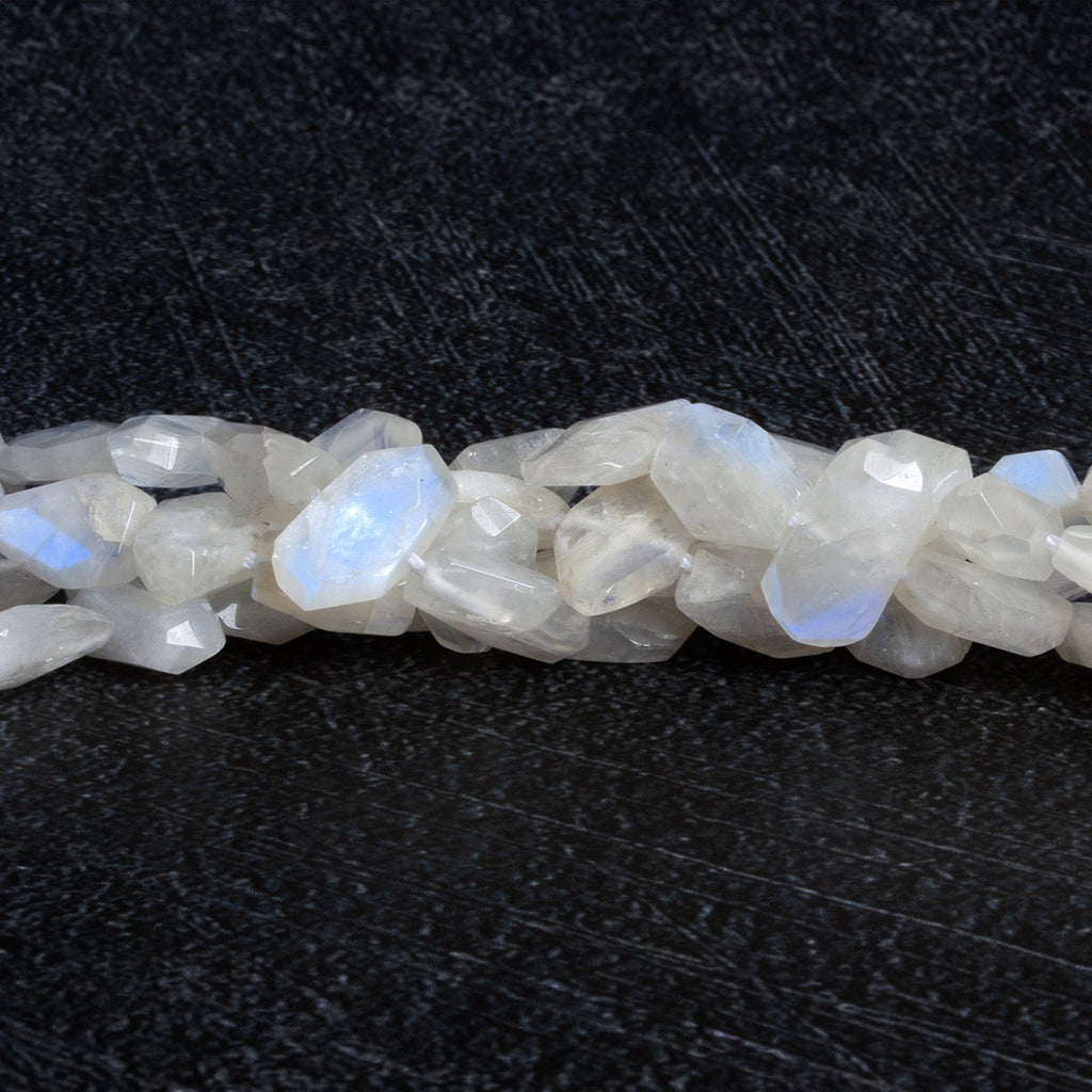 14x8mm Rainbow Moonstone Faceted Nuggets 16 inch 40 beads - The Bead Traders