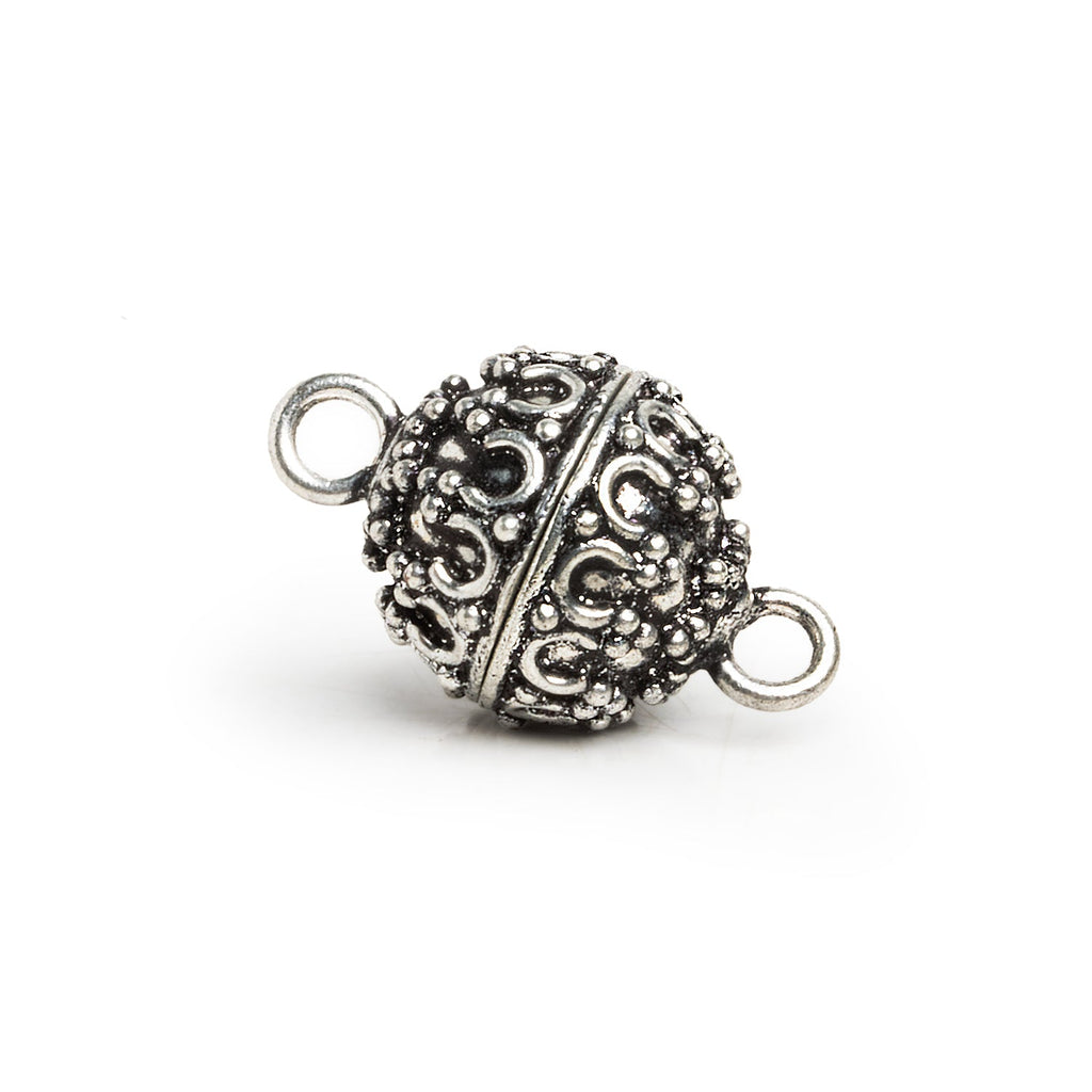 15mm Antiqued Sterling Silver Magnetic Clasp 1 Bead - The Bead Traders