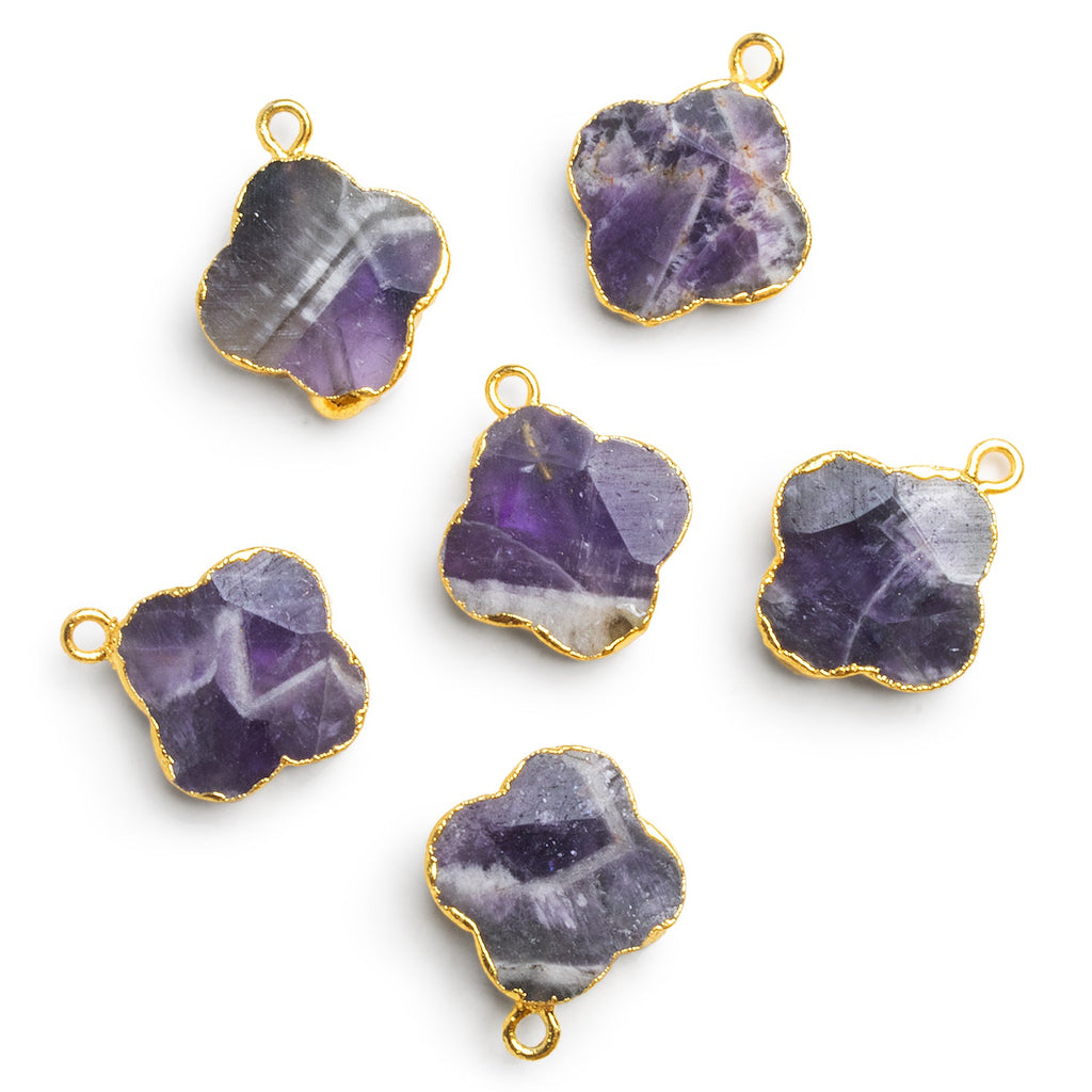 15mm Gold Leafed Cape Amethyst Flower Pendant 1 Bead - The Bead Traders