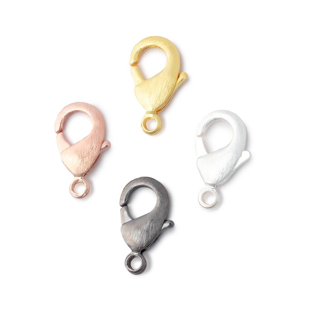 15mm Rose Gold plated Brushed Lobster Clasp Set of 5 - The Bead Traders