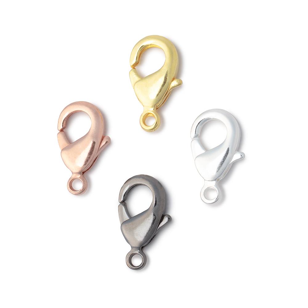 15mm Rose Gold plated Shiny Lobster Clasp Set of 5 - The Bead Traders