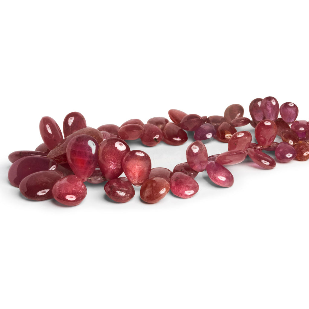 15x10mm Ruby Plain Pears 8 inch 55 beads - The Bead Traders