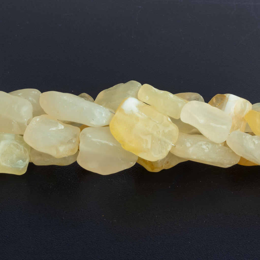 15x11mm Lemonade Agate Hammer Faceted Rectangles 8 inch 12 beads - The Bead Traders