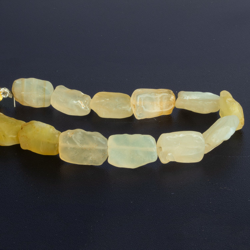 15x11mm Lemonade Agate Hammer Faceted Rectangles 8 inch 12 beads - The Bead Traders