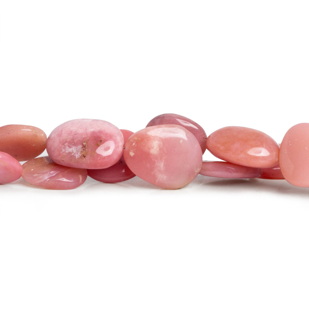 15x11mm Pink Peruvian Opal Flat Nuggets 16 inch 27 beads AA Grade - The Bead Traders