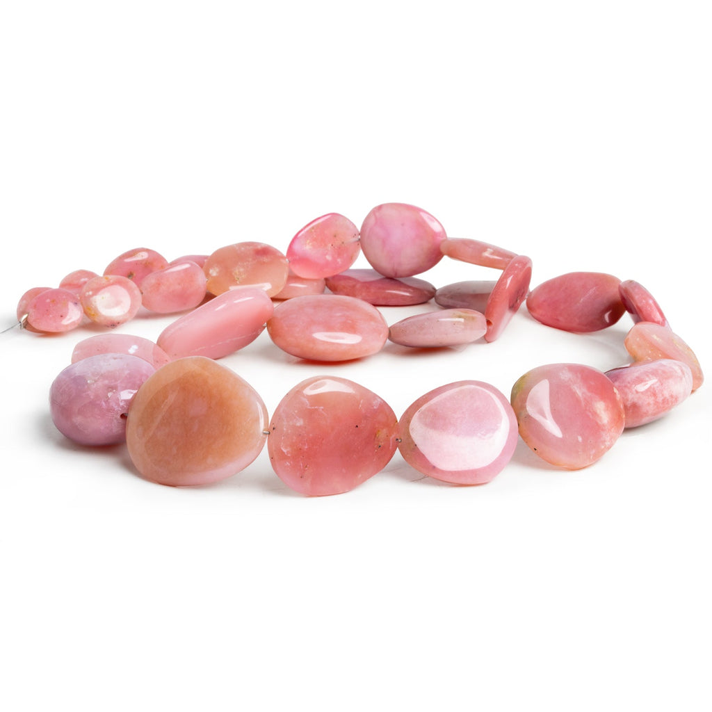 15x11mm Pink Peruvian Opal Flat Nuggets 16 inch 27 beads AA Grade - The Bead Traders