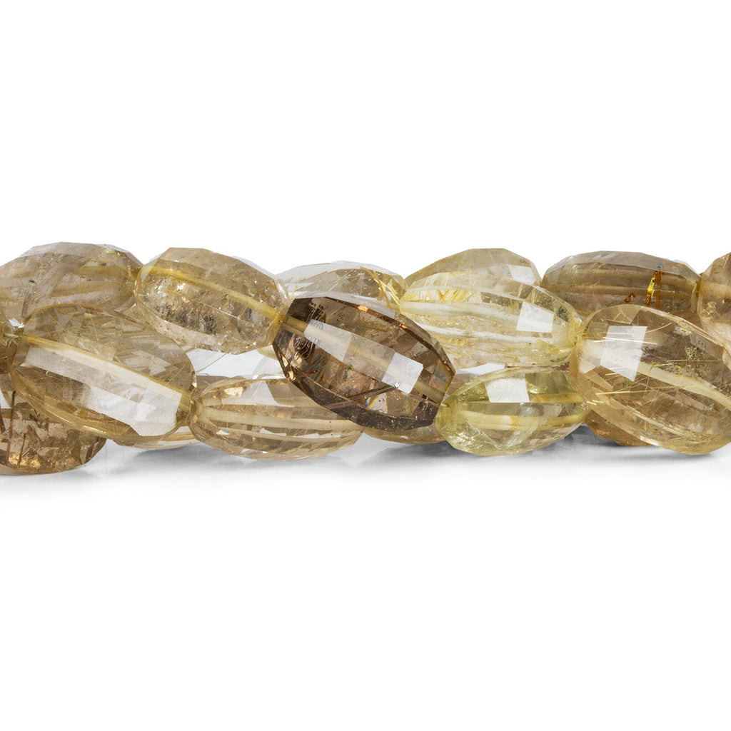 15x11mm Rutilated Quartz Faceted Ovals 8 inch 13 beads - The Bead Traders